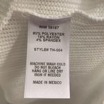 Baea Womens White Waffle Knit Thermal Flare Tiered Bell Sleeve Blouse Photo 4