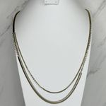 Chico's  Rhinestone Herringbone Chain Necklace ✨ Gold Tone Layering Photo 0
