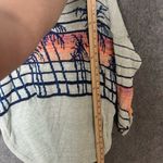 Free People Medium Palm Breeze Oversized palm tree ruched 3/4 sleeves sweater Photo 5