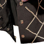 NWT Blue B Rhinestone Studded Crop Vest Top Small Edgy Concert Western Party Black Photo 8