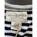 Ralph Lauren Denim & Supply  Womens Top XL Black Striped Lace Hem Preppy Nautical Photo 3