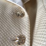 Vintage Wool & Silk Textured Ivory Blazer Suit Jacket Winter Wedding Size 4 Photo 7