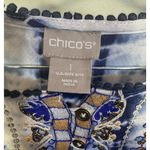 Chico's Boho Tunic Embroidered Sequin Beaded Size M 1 Button Front Fairy Hippie Photo 8