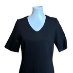 CAbi  Style 3101 Claire Ponte Sheath Dress Womens 10 Black Short Sleeve Back Zip Photo 1