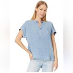 Faherty  DREAM COTTON GAUZE DESMOND TOP WOMENS INDIGO BLUE MEDIUM Photo 5