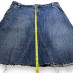 Banana Republic  Y2K Medium Wash Denim Raw Hem &‎ Distressed Jean Skirt Size 10 Photo 6