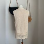 Vintage Gina Peters Floral Embroidered Knit Sweater Vest, Size Medium Blue Photo 1