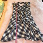 Free People  high-low short sleeve plaid dress embroidered keyhole opening size M Photo 10