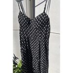 AUW As U Wish Babydoll Smocked Floral Black White Midi Dress Size XL Jumpsuit Photo 14