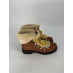 J.Crew Women's Round Toe Faux Fur Lace Up Lug Sole Combat Boots Brown Size 9 M Photo 3