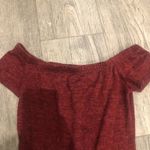 Uk2la Womens Medium Maroon Sweater Dress/ Shirt Off The Shoulder Short Sleeves Photo 5