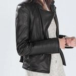 ZARA  TRF Black Moto Leather Jacket Photo 3