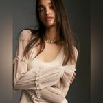 Anthropologie Victorian Ruffled Cream Top NWT Size S | Coquette Feminine Western Photo 1