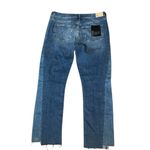 Paige Cindy Jeans in Alette Distressed Denim Twisted Split Curved Raw Hem 32 Photo 7