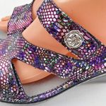 Alegria Double Strap Comfort Sandal Slide Womens 39 Croc Embossed Leather Shoes Photo 11