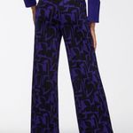 Chico's NWOT Purple and Black Abstract Print Wide Leg Pants Photo 2
