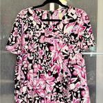 Vanilla Bay  Pink and Black Floral Blouse Photo 0