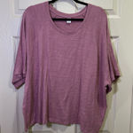 Old Navy  Plush Knit Elbow Short Sleeve Sweatshirt Top Plus Size 3X Pink Mauve Photo 0