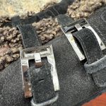 Stuart Weitzman Shearling & Suede Leather Black Buckle Shoes Photo 9