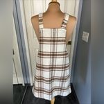 Barrels and Oil Plaid Flannel Overall Dress Brown Photo 3