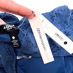 AQUA Swim Navy Blue Eyelet One-Shoulder One-Piece Swimsuit Photo 3