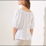 Loft Boho textured cinch waist top in white Photo 1