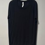 Lululemon Women’s Merino Wool Sweater Black Knit Sz 12. Yoga Exercise Workout Photo 0