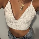Tie Back White Lace Crop Top Photo 0