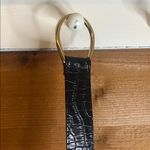 Talbots  Leather Black Gold Oval Hook Loop Adjustable Belt 36”-38.5” S-L Elegant Photo 2