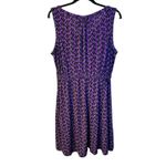 Daisy Fuentes Purple Combo Print Sleeveless Dress Ladies Size L Career Casual Photo 2