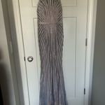 Milano Formals  Silver Sleeveless Prom Gown Photo 9