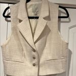 Joie  Cream Textured Vest with Lapel Collar‎ size 12 Photo 0