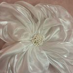 White satin flower pin/hair accessory Photo 2