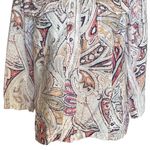 Chico's Chico’s Paisley Multi Print 100% Linen 3/4 Sleeves Jacket Women’s Size 2 (L-12) Photo 3