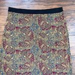 Free People  • Sashaying Maxi Skirt paisley print jersey knit maroon gold blue Photo 9