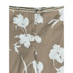 Ann Taylor Loft Womens 8P Beige White Floral Print Cropped Pants 100% Cotton Photo 1