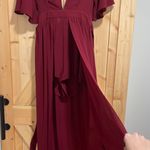 L'ATISTE Maroon Romper Dress Photo 1