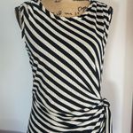 Guess Hailey Side Ruched Striped Dress Black/White medium fit Photo 3