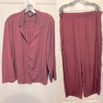 Banana Republic  Women’s Burgundy Satin Pajama Set Size XL Photo 1