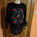 Vtg 90s oversized Christmas Wreath Glittery Sweater Black Size M Photo 10