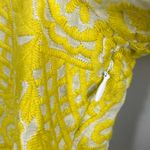 Tory Burch embroidered yellow/gold white tunic top white detailing spring luxury Photo 5