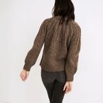 Madewell  Harwood Cableknit Mockneck Cardigan Sweater in Heather Otter Sz Small Photo 2