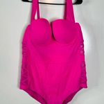 Torrid Hot Pink Lattice Sides One Piece Swimsuit Size 3 Photo 1