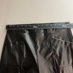 H by Halston Halston Faux Leather Pants Womens Medium Black High Waist Pull On Pockets Seamed Photo 6
