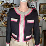 Milly Eva Cropped Jacket With Colorblock Design Small Photo 0