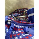 Disney Mickey Mouse Blue & Red Patterned Duffel Bag With Sequins & Stars Photo 5