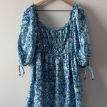 Revolve House of Harlow 1960 floral mini dress short bow balloon sleeve ruffle L Photo 1