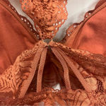 Aerie orange lace bralette bra floral flowers racer back size small Photo 3