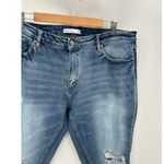 Kancan Womens High Rise Boyfriend Jeans Size 32 Washed Distressed Knees Blue Photo 3
