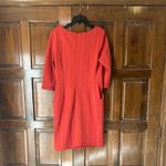 Sharagano Women's  Dress Pockets 3/4 Sleeve Quilted Design Back Zip Peach Size 10 Photo 1